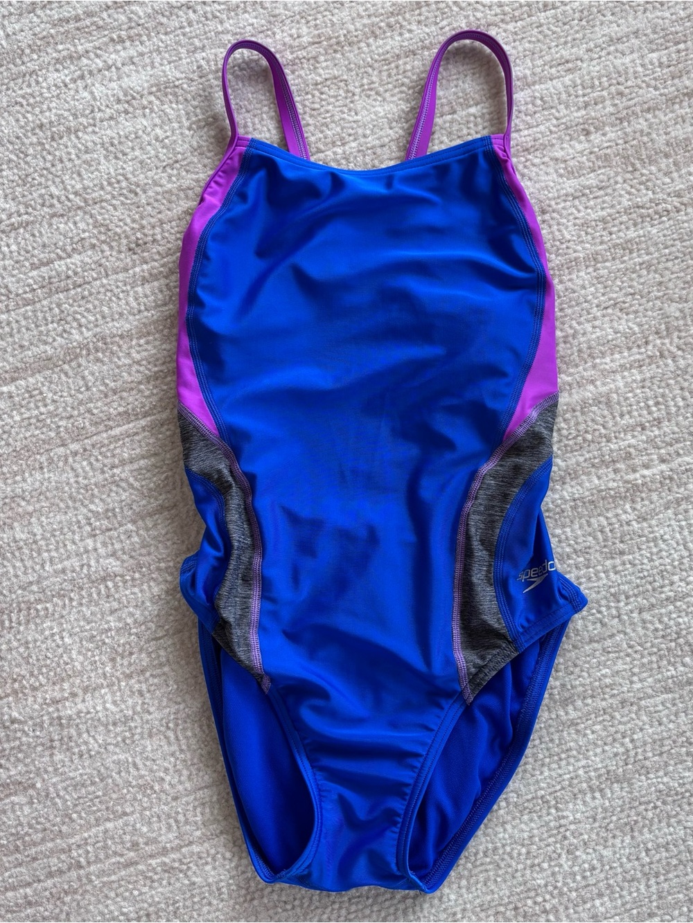 Speedo Blue and Purple Women's One-Piece Swimsuit